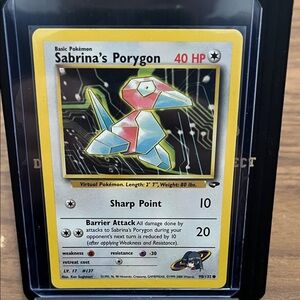 Pokemon Trading Card - Sabrina's Porygon with Red, Blue, Yellow